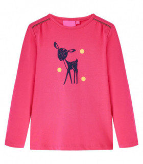 Kids' T-shirt with Long Sleeves Bright Pink 128