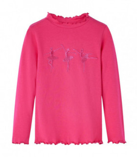 Kids' T-shirt with Long Sleeves Bright Pink 92
