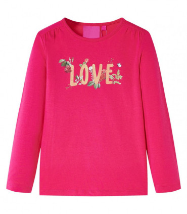Kids' T-shirt with Long Sleeves Bright Pink 92