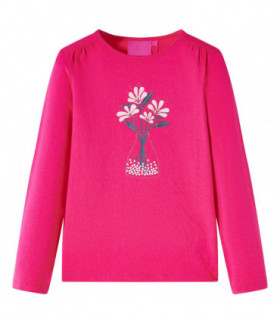 Kids' T-shirt with Long Sleeves Bright Pink 92