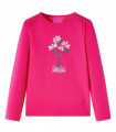 Kids' T-shirt with Long Sleeves Bright Pink 92