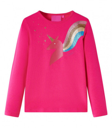 Kids' T-shirt with Long Sleeves Bright Pink 92
