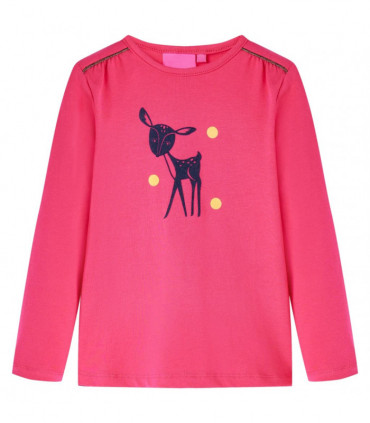 Kids' T-shirt with Long Sleeves Bright Pink 92