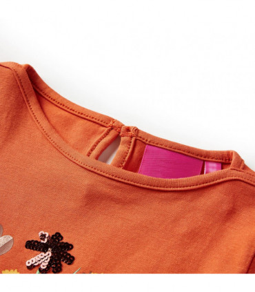 Kids' T-shirt with Long Sleeves Burnt Orange 104
