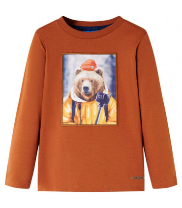 Kids' T-shirt with Long Sleeves Burnt Orange 104