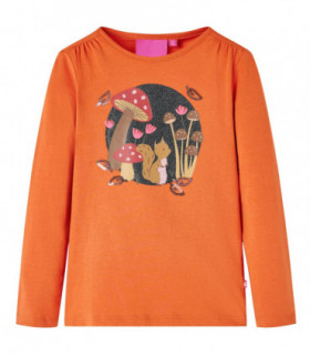 Kids' T-shirt with Long Sleeves Burnt Orange 116