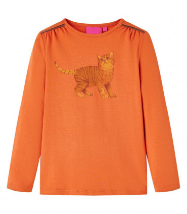 Kids' T-shirt with Long Sleeves Burnt Orange 128