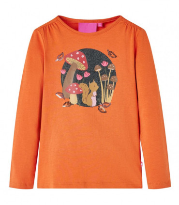 Kids' T-shirt with Long Sleeves Burnt Orange 128