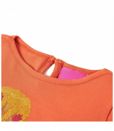 Kids' T-shirt with Long Sleeves Burnt Orange 128