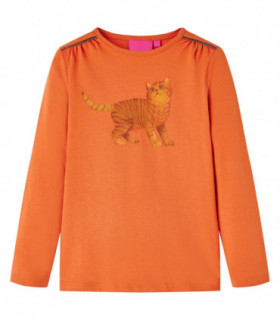 Kids' T-shirt with Long Sleeves Burnt Orange 140