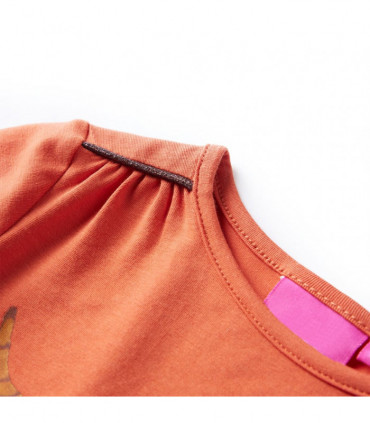 Kids' T-shirt with Long Sleeves Burnt Orange 92