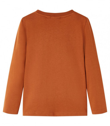 Kids' T-shirt with Long Sleeves Burnt Orange 92