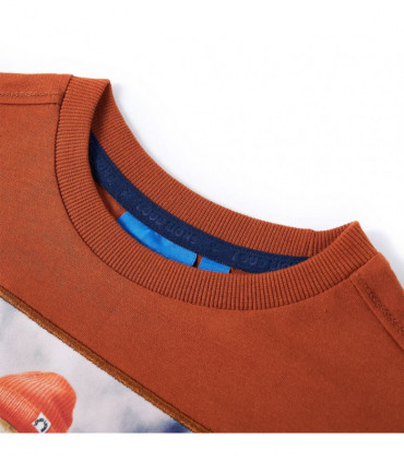 Kids' T-shirt with Long Sleeves Burnt Orange 92