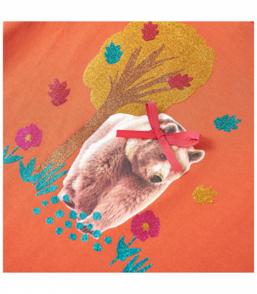 Kids' T-shirt with Long Sleeves Burnt Orange 92