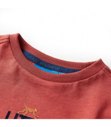 Kids' T-shirt with Long Sleeves Burnt Red 128