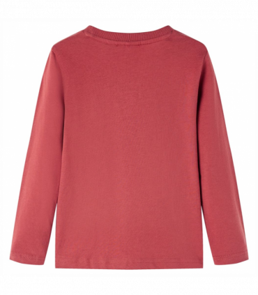 Kids' T-shirt with Long Sleeves Burnt Red 128
