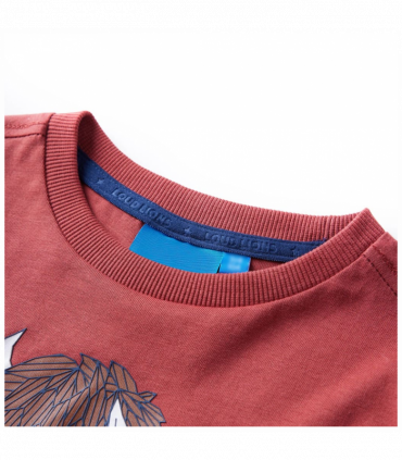 Kids' T-shirt with Long Sleeves Burnt Red 128