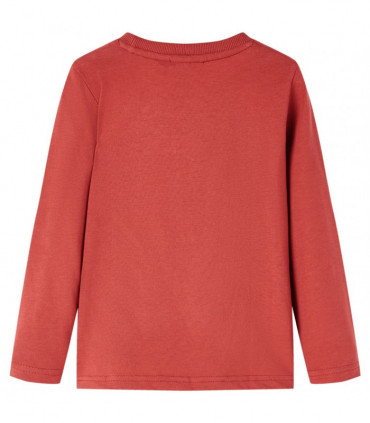 Kids' T-shirt with Long Sleeves Burnt Red 140