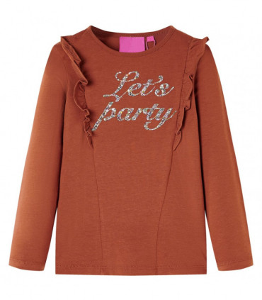 Kids' T-shirt with Long Sleeves Cognac 104