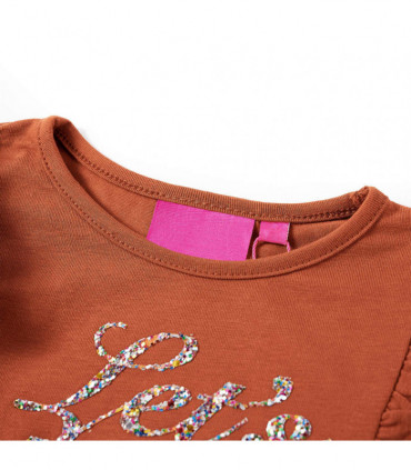 Kids' T-shirt with Long Sleeves Cognac 104