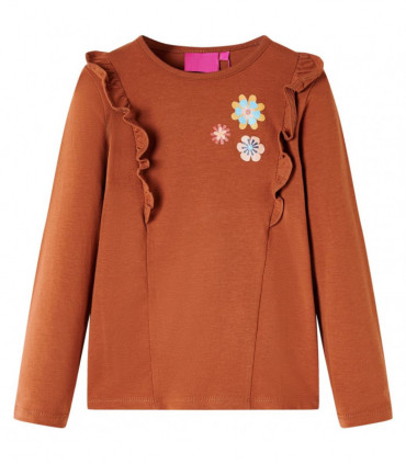 Kids' T-shirt with Long Sleeves Cognac 104