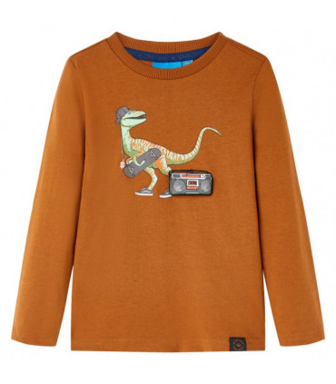 Kids' T-shirt with Long Sleeves Cognac 104