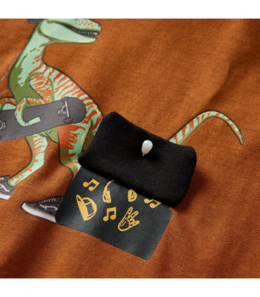 Kids' T-shirt with Long Sleeves Cognac 104