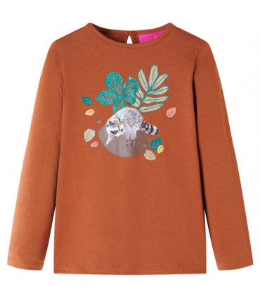 Kids' T-shirt with Long Sleeves Cognac 104