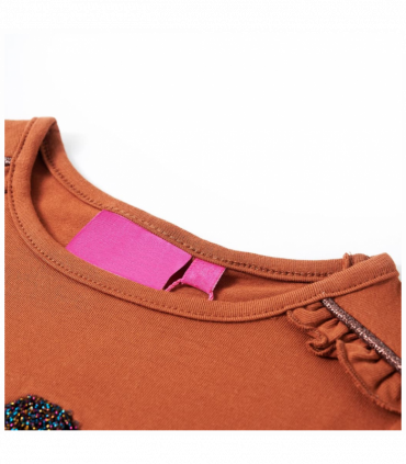 Kids' T-shirt with Long Sleeves Cognac 104