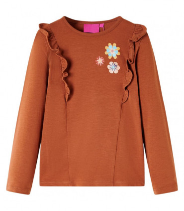 Kids' T-shirt with Long Sleeves Cognac 116