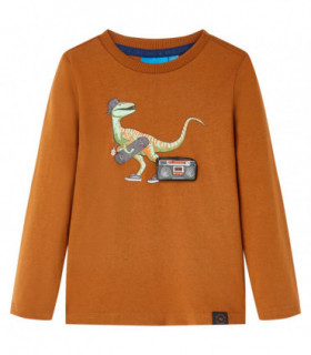 Kids' T-shirt with Long Sleeves Cognac 116