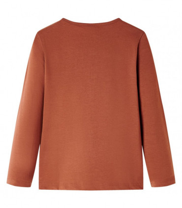 Kids' T-shirt with Long Sleeves Cognac 128
