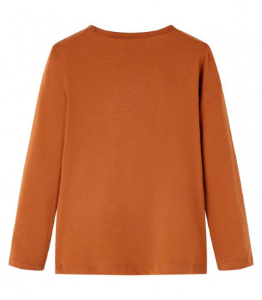 Kids' T-shirt with Long Sleeves Cognac 128