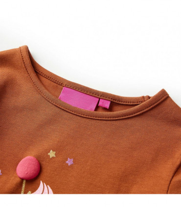 Kids' T-shirt with Long Sleeves Cognac 128