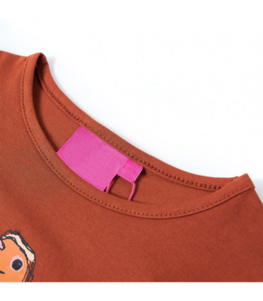 Kids' T-shirt with Long Sleeves Cognac 128