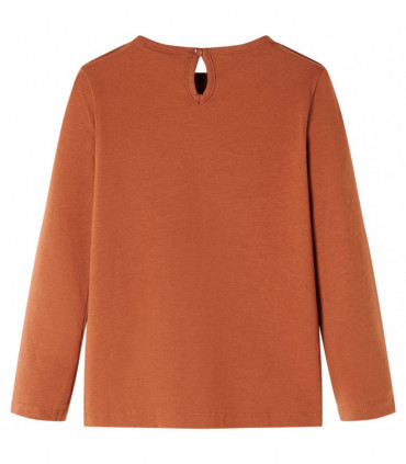Kids' T-shirt with Long Sleeves Cognac 128