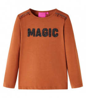 Kids' T-shirt with Long Sleeves Cognac 128