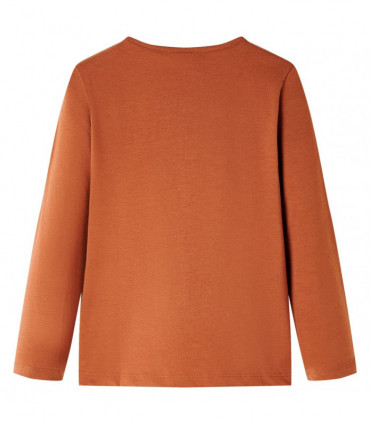 Kids' T-shirt with Long Sleeves Cognac 128