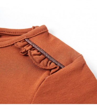 Kids' T-shirt with Long Sleeves Cognac 128