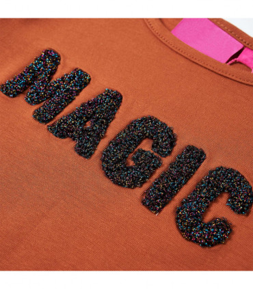 Kids' T-shirt with Long Sleeves Cognac 128