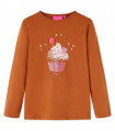 Kids' T-shirt with Long Sleeves Cognac 92