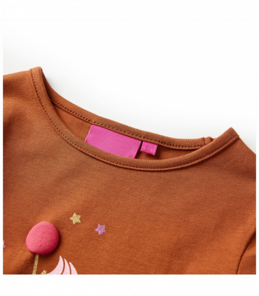 Kids' T-shirt with Long Sleeves Cognac 92