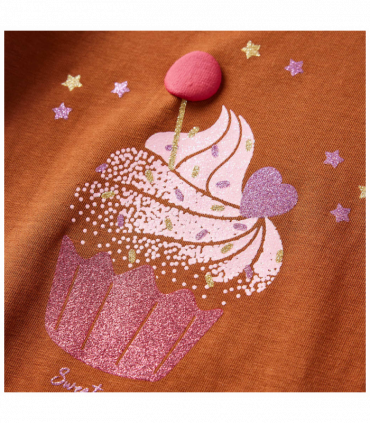 Kids' T-shirt with Long Sleeves Cognac 92
