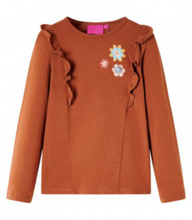 Kids' T-shirt with Long Sleeves Cognac 92