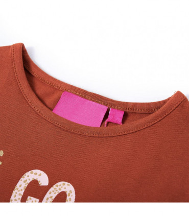 Kids' T-shirt with Long Sleeves Cognac 92