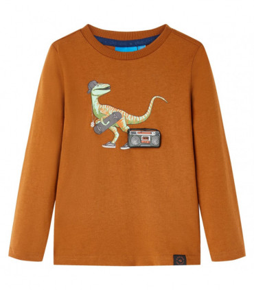 Kids' T-shirt with Long Sleeves Cognac 92
