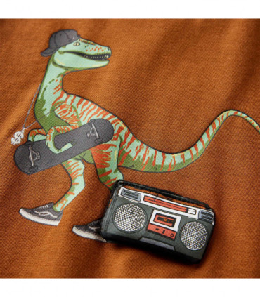 Kids' T-shirt with Long Sleeves Cognac 92