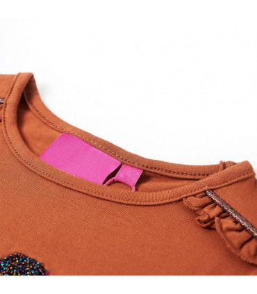 Kids' T-shirt with Long Sleeves Cognac 92