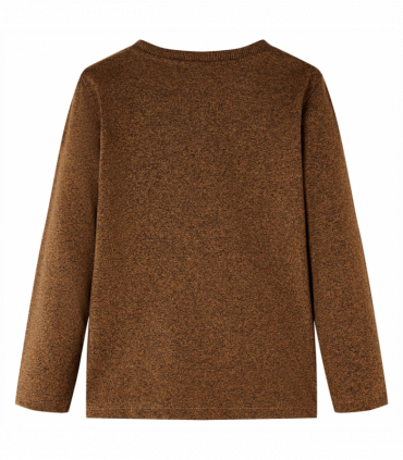 Kids' T-shirt with Long Sleeves Cognac Melange 140