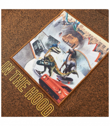 Kids' T-shirt with Long Sleeves Cognac Melange 92